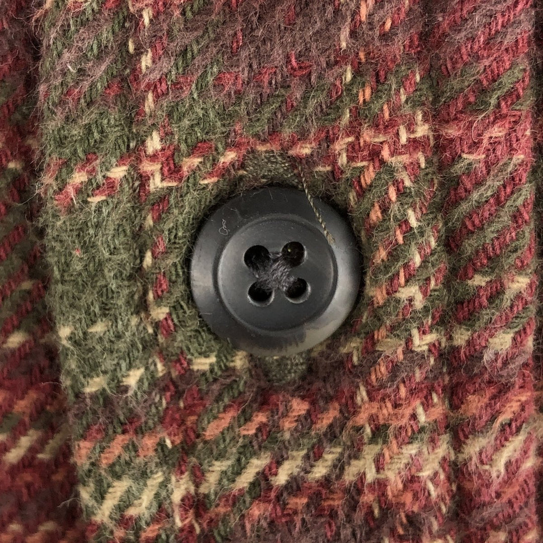 ORVIS Long Sleeve Flannel Check Shirt, Men's Size M cotton red type reddish brown Vintage Second Hand