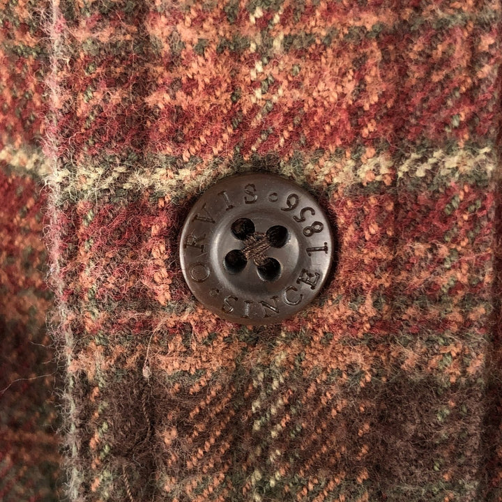 2000'S Orvis long-sleeved flannel check shirt, men's size L cotton red type reddish brown Vintage Second Hand