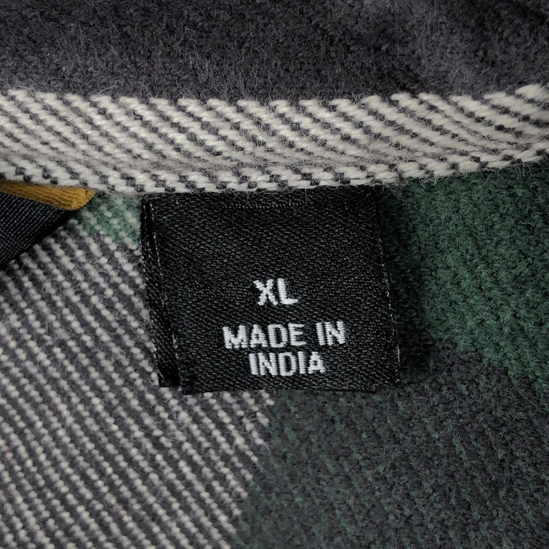 Harley-Davidson Hidden Button-Down Long Sleeve Flannel Check Shirt, Men's Size XL cotton black type Vintage Second Hand