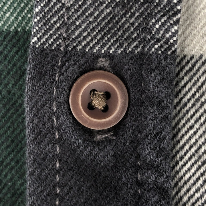 Harley-Davidson Hidden Button-Down Long Sleeve Flannel Check Shirt, Men's Size XL cotton black type Vintage Second Hand