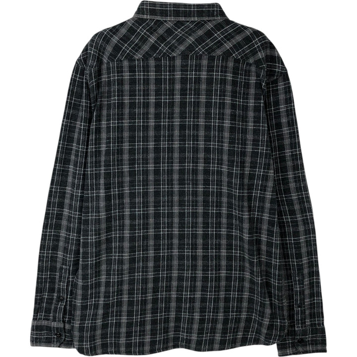 Levi's long-sleeved flannel check shirt, size M, men's cotton gray type Vintage Second Hand