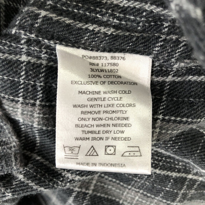 Levi's long-sleeved flannel check shirt, size M, men's cotton gray type Vintage Second Hand