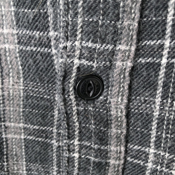 Levi's long-sleeved flannel check shirt, size M, men's cotton gray type Vintage Second Hand