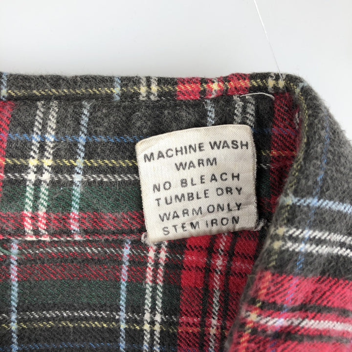 ~90'S Wilshire Tartan Check Long-Sleeve Light Flannel Check Shirt, Men's XL Equivalent, Vintage cotton red type Vintage Second Hand