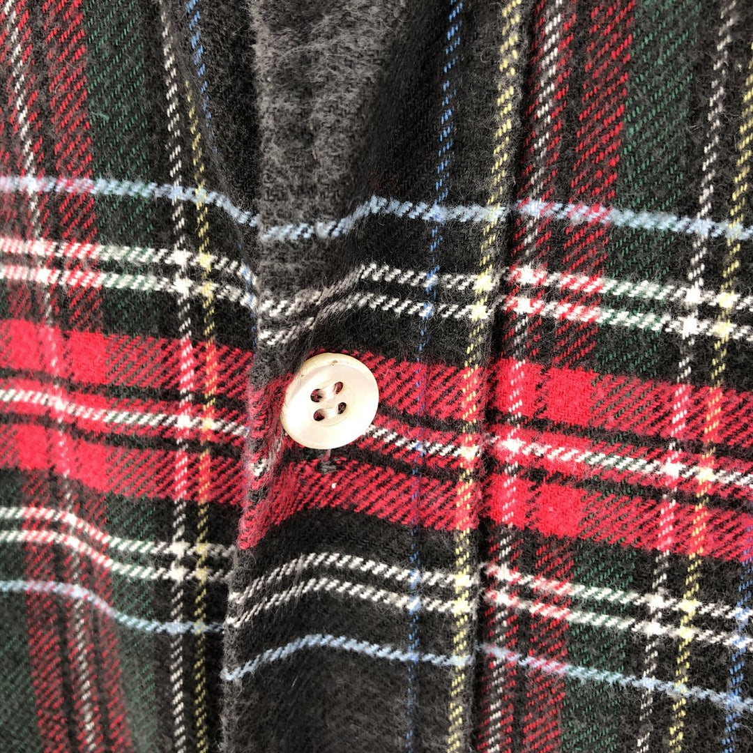 ~90'S Wilshire Tartan Check Long-Sleeve Light Flannel Check Shirt, Men's XL Equivalent, Vintage cotton red type Vintage Second Hand