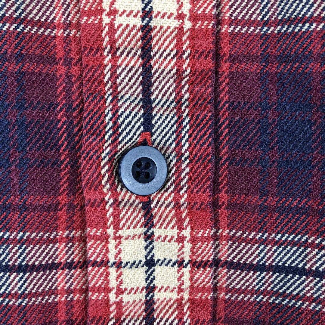 Eddie Bauer Men's Long Sleeve Flannel Check Shirt, Size L cotton red type Vintage Second Hand