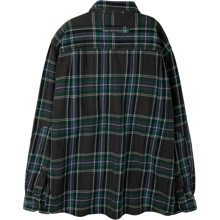 2000'S WOOLRICH Long Sleeve Flannel Check Shirt, Men's Size L cotton green type Vintage Second Hand