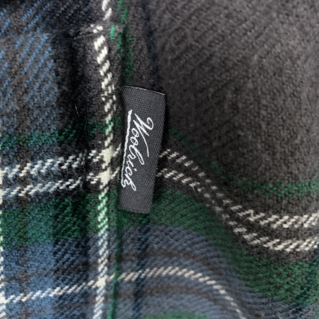 2000'S WOOLRICH Long Sleeve Flannel Check Shirt, Men's Size L cotton green type Vintage Second Hand