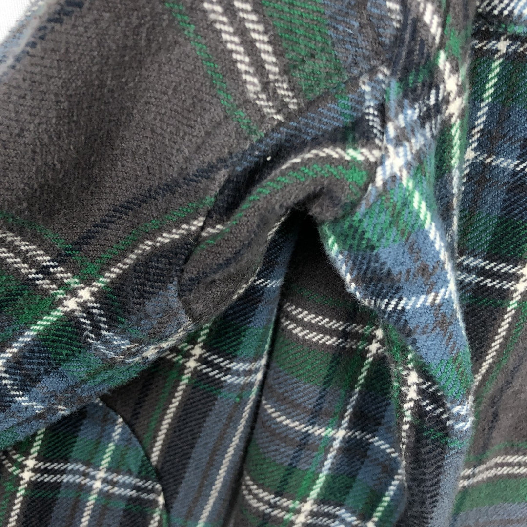 2000'S WOOLRICH Long Sleeve Flannel Check Shirt, Men's Size L cotton green type Vintage Second Hand