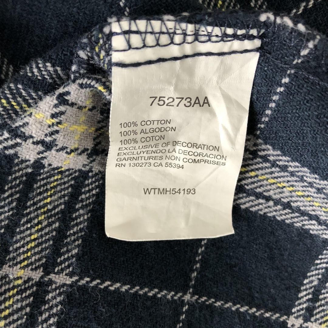 Wrangler Western Flannel Check Shirt, Men's Size M (approx.) cotton navy blue type Vintage Second Hand