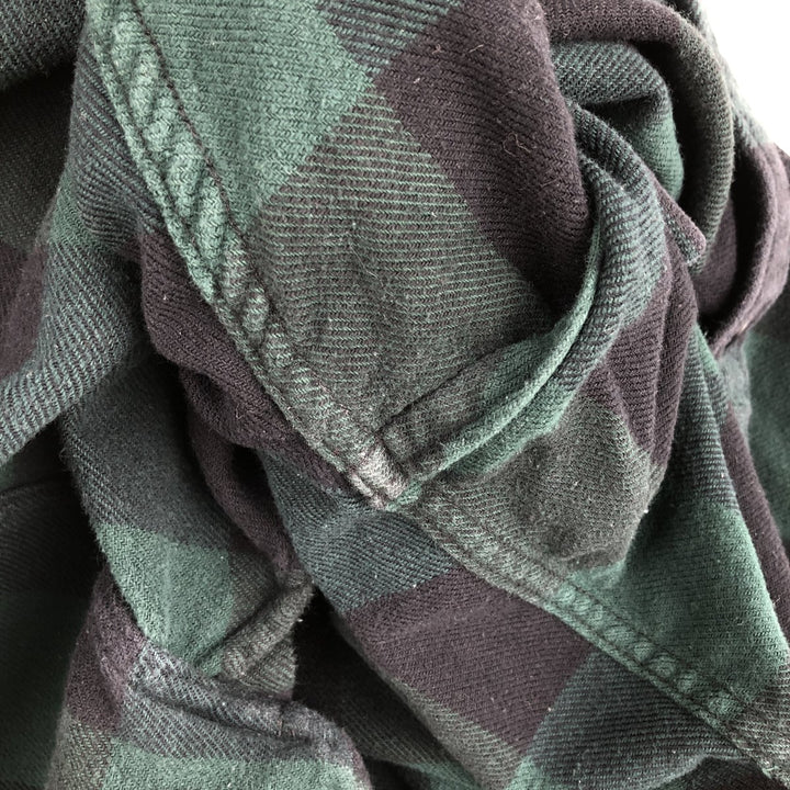 Levi's Buffalo Check Long-Sleeve Light Flannel Check Shirt, Men's Size XL (approx.) cotton Green type dark green Vintage Second Hand