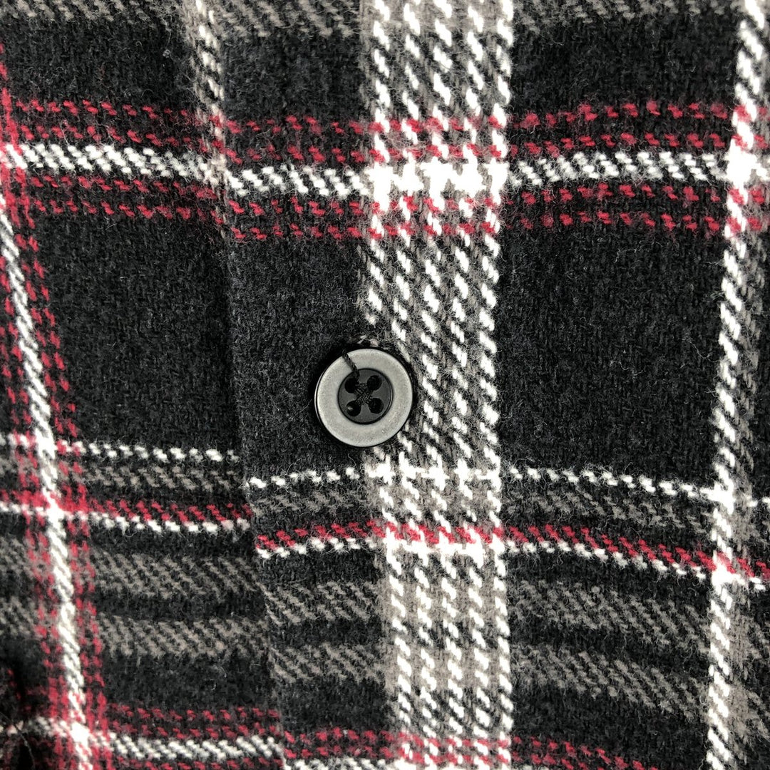 Dickies Long Sleeve Flannel Check Shirt, Men's Size Medium cotton black type Vintage Second Hand