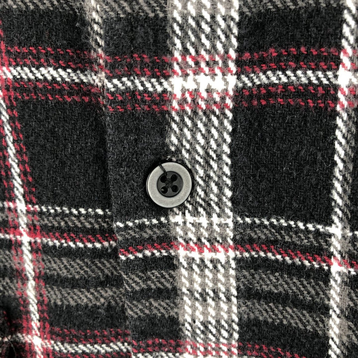 Dickies Long Sleeve Flannel Check Shirt, Men's Size Medium cotton black type Vintage Second Hand