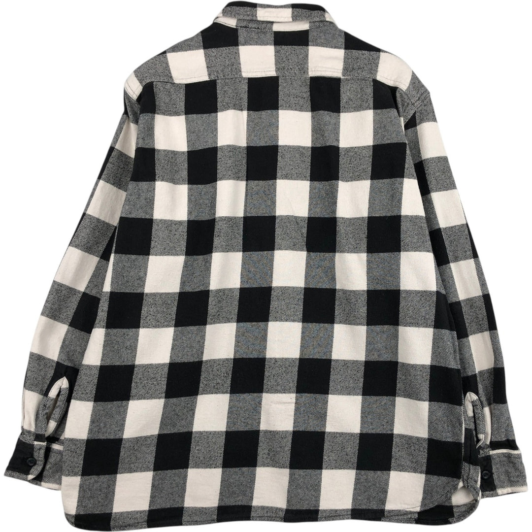Levi's RELAXED Buffalo Check Long-Sleeve Flannel Check Shirt, Men's Size L (approx.) cotton ivory Vintage Second Hand