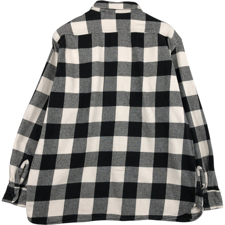 Levi's RELAXED Buffalo Check Long-Sleeve Flannel Check Shirt, Men's Size L (approx.) cotton ivory Vintage Second Hand