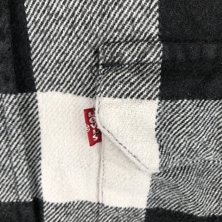 Levi's RELAXED Buffalo Check Long-Sleeve Flannel Check Shirt, Men's Size L (approx.) cotton ivory Vintage Second Hand