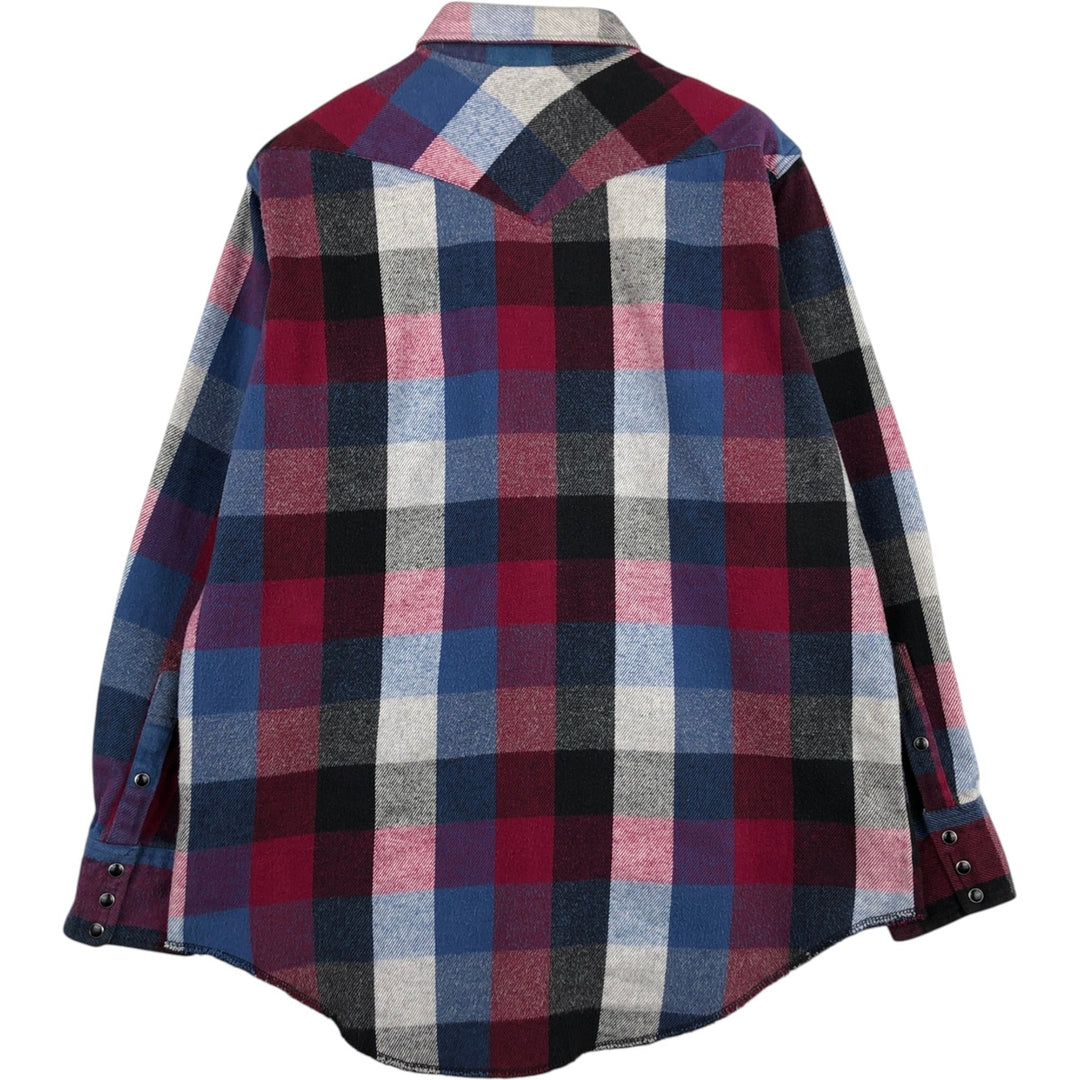 1980'S Wrangler Western Flannel Check Shirt, Men's Size XL (Vintage) unclear red type Vintage Second Hand