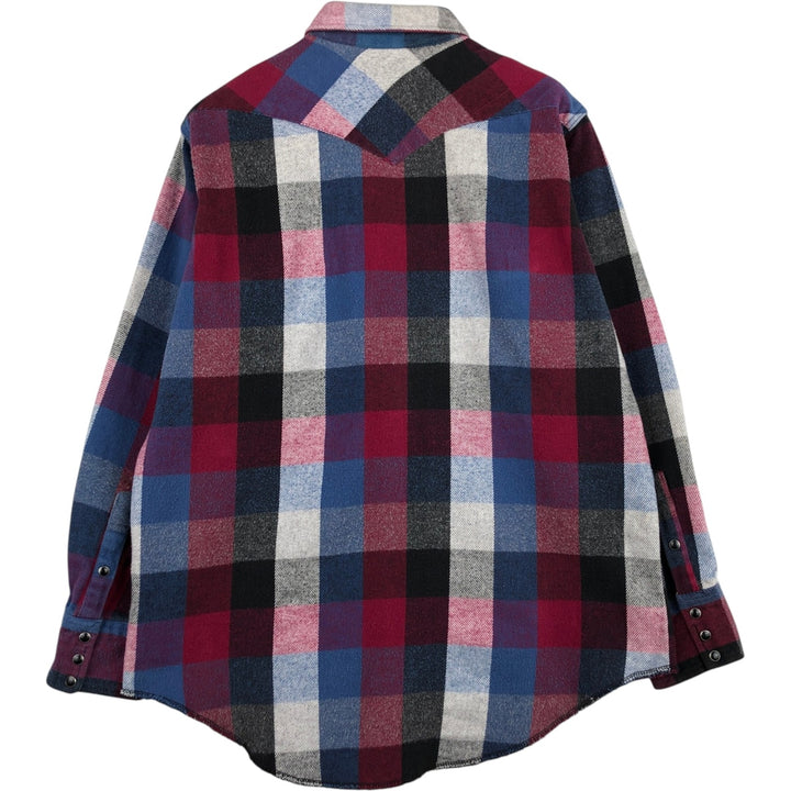 1980'S Wrangler Western Flannel Check Shirt, Men's Size XL (Vintage) unclear red type Vintage Second Hand