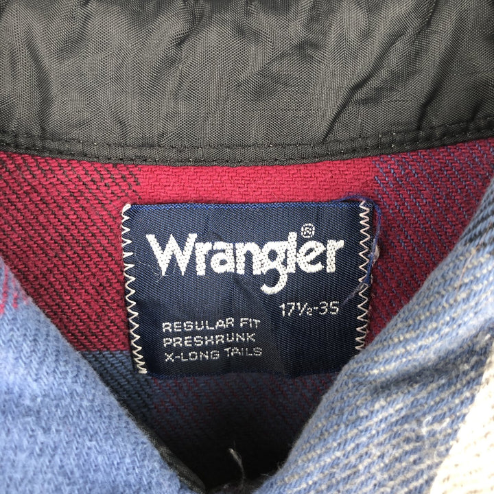 1980'S Wrangler Western Flannel Check Shirt, Men's Size XL (Vintage) unclear red type Vintage Second Hand