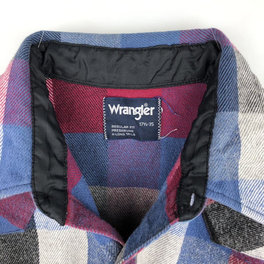 1980'S Wrangler Western Flannel Check Shirt, Men's Size XL (Vintage) unclear red type Vintage Second Hand