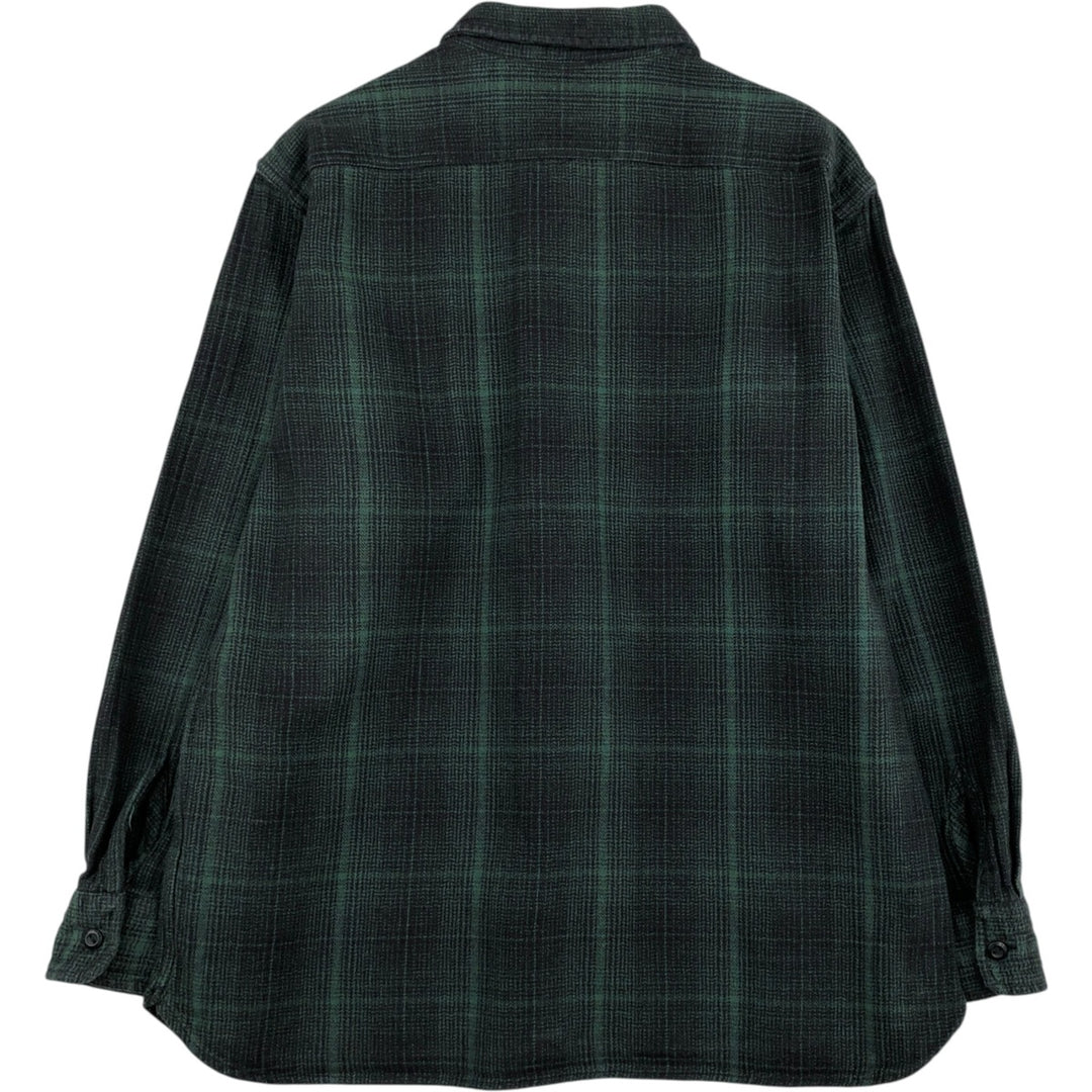 Levi's Ombre Check Long-Sleeve Light Flannel Check Shirt, Men's Size L (approx.) cotton Green type dark green Vintage Second Hand