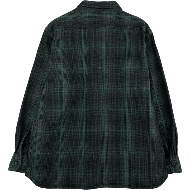 Levi's Ombre Check Long-Sleeve Light Flannel Check Shirt, Men's Size L (approx.) cotton Green type dark green Vintage Second Hand