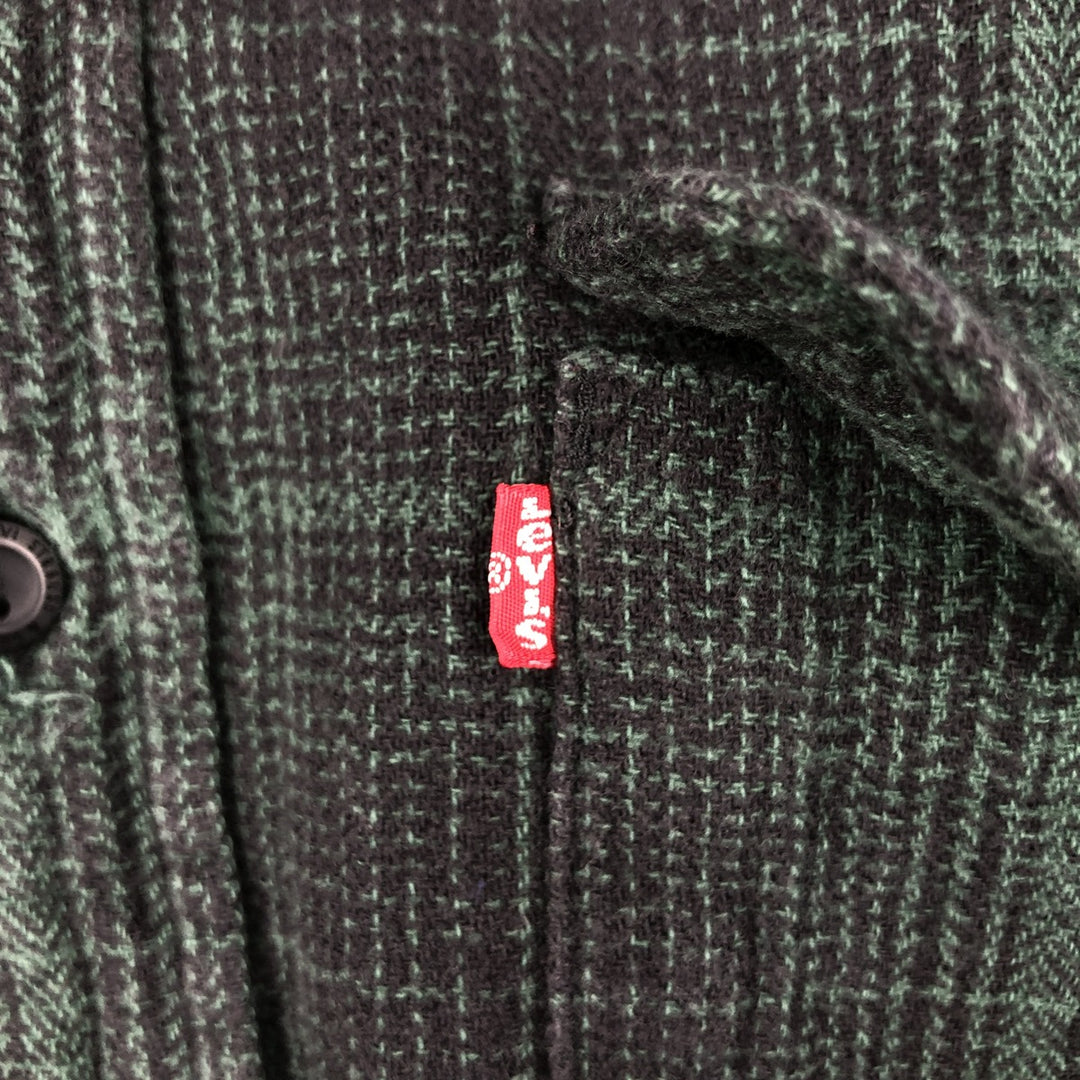 Levi's Ombre Check Long-Sleeve Light Flannel Check Shirt, Men's Size L (approx.) cotton Green type dark green Vintage Second Hand