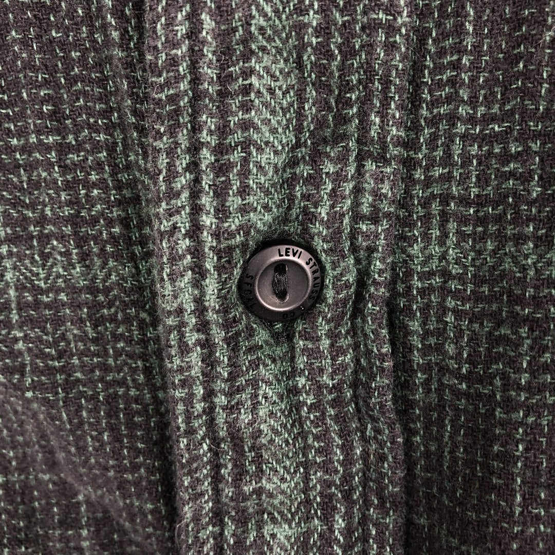 Levi's Ombre Check Long-Sleeve Light Flannel Check Shirt, Men's Size L (approx.) cotton Green type dark green Vintage Second Hand