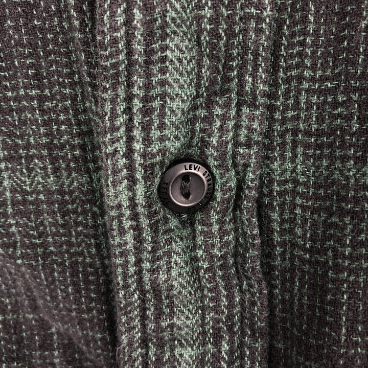 Levi's Ombre Check Long-Sleeve Light Flannel Check Shirt, Men's Size L (approx.) cotton Green type dark green Vintage Second Hand