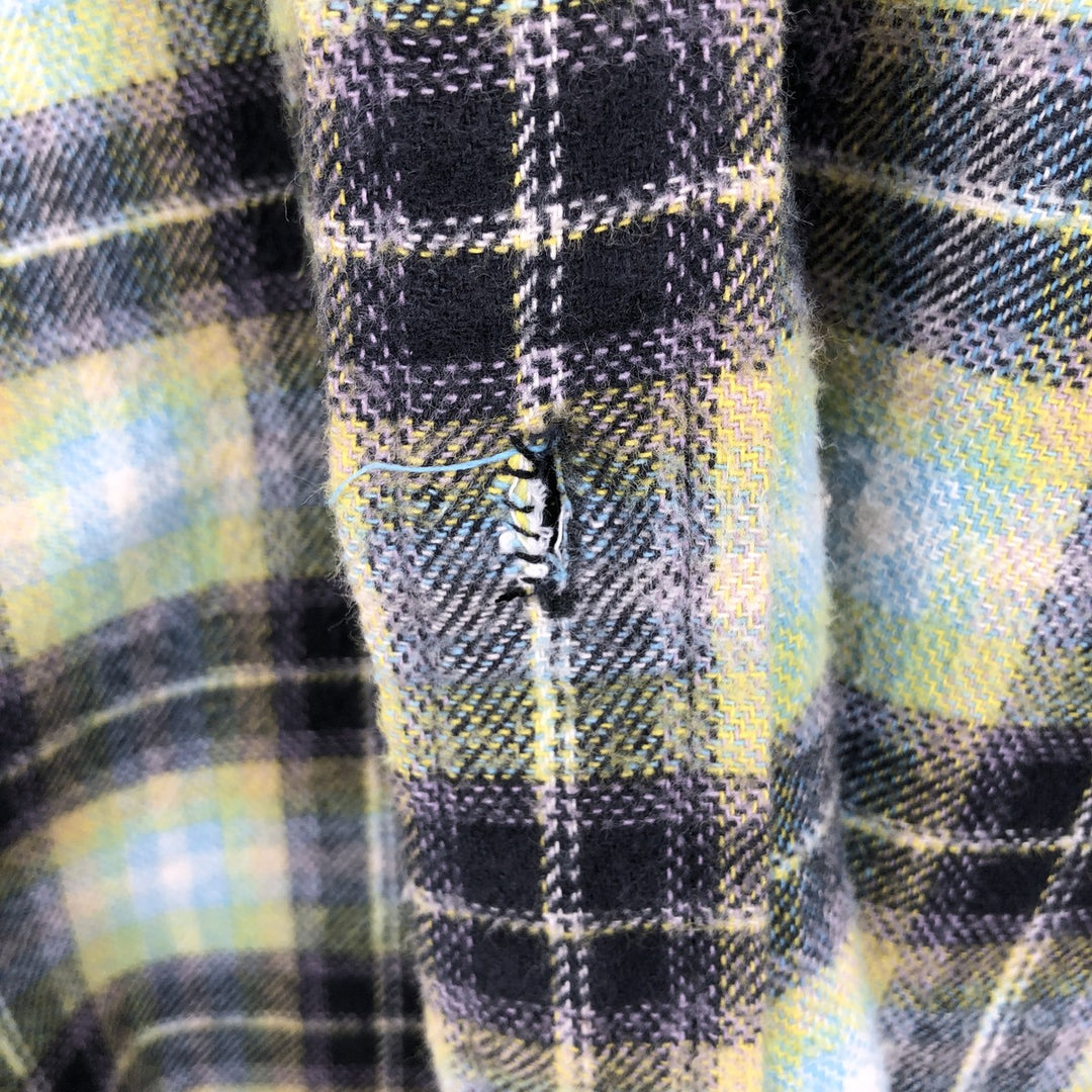 Levi's Relaxed Long-Sleeve Light Flannel Check Shirt, Men's Size XL (approx.) cotton black type Vintage Second Hand