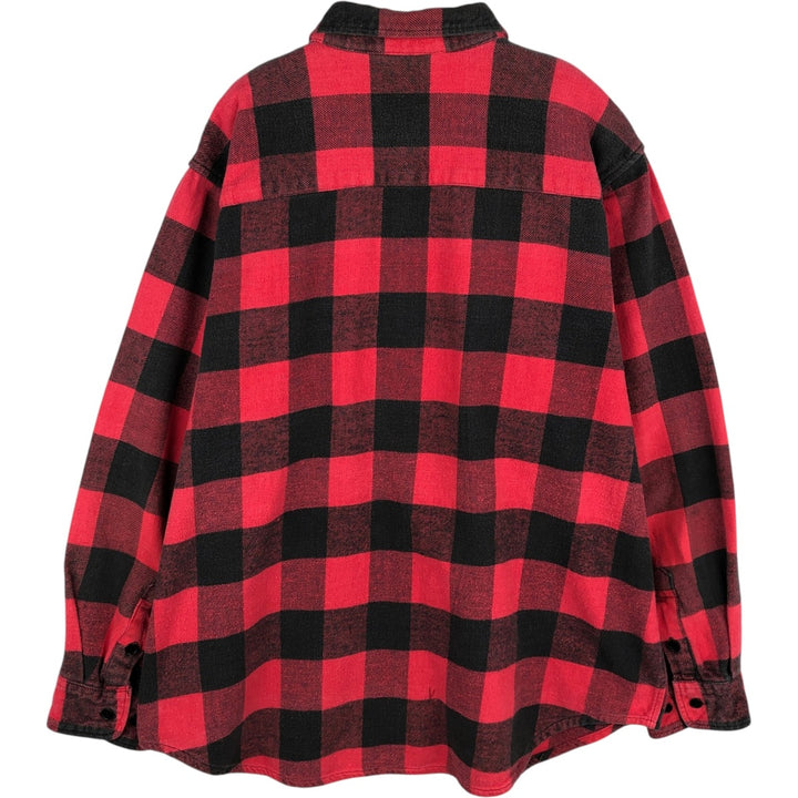 90'S Dakota Buffalo Check Long Sleeve Heavy Flannel Check Shirt Men's XL Vintage cotton red type Vintage Second Hand