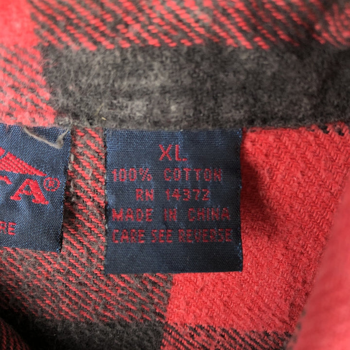 90'S Dakota Buffalo Check Long Sleeve Heavy Flannel Check Shirt Men's XL Vintage cotton red type Vintage Second Hand
