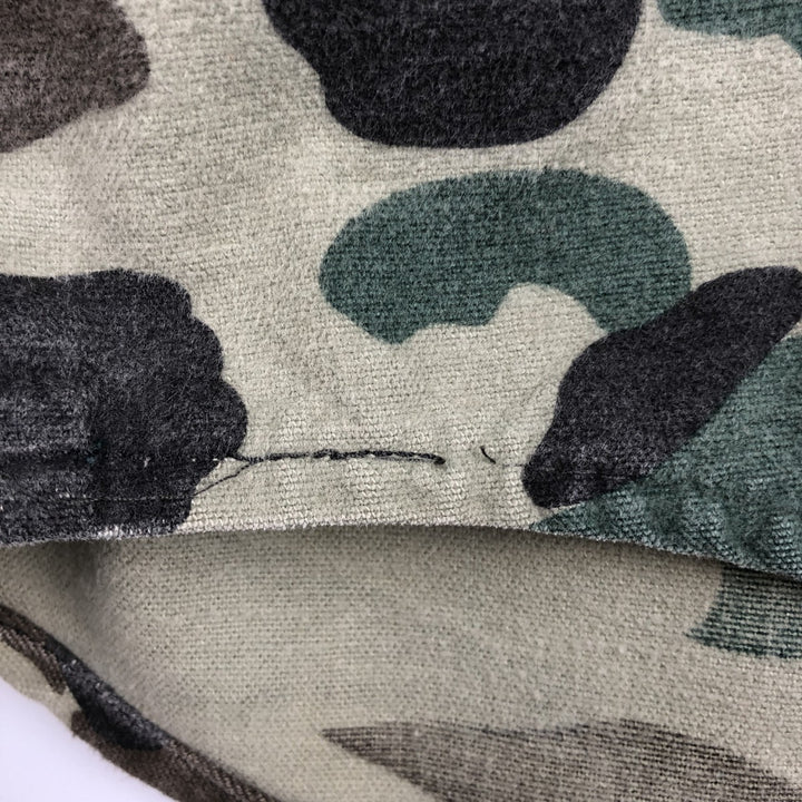 70s-era Frostproof Duck Hunter Camo Long-Sleeve Printed Flannel Shirt, Made in USA, Men's Size M (approx.), Vintage cotton Khaki type Vintage Second Hand