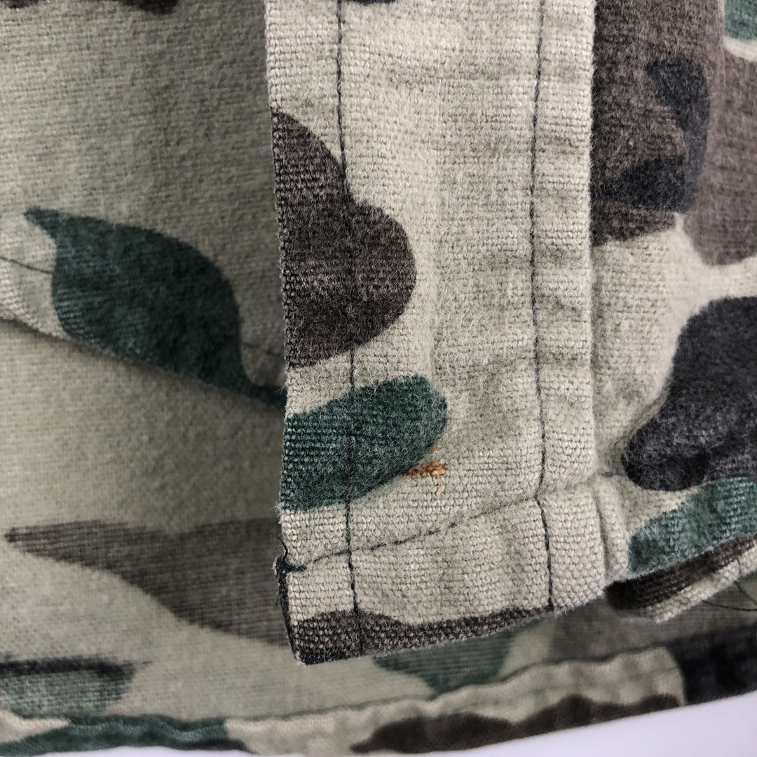 70s-era Frostproof Duck Hunter Camo Long-Sleeve Printed Flannel Shirt, Made in USA, Men's Size M (approx.), Vintage cotton Khaki type Vintage Second Hand