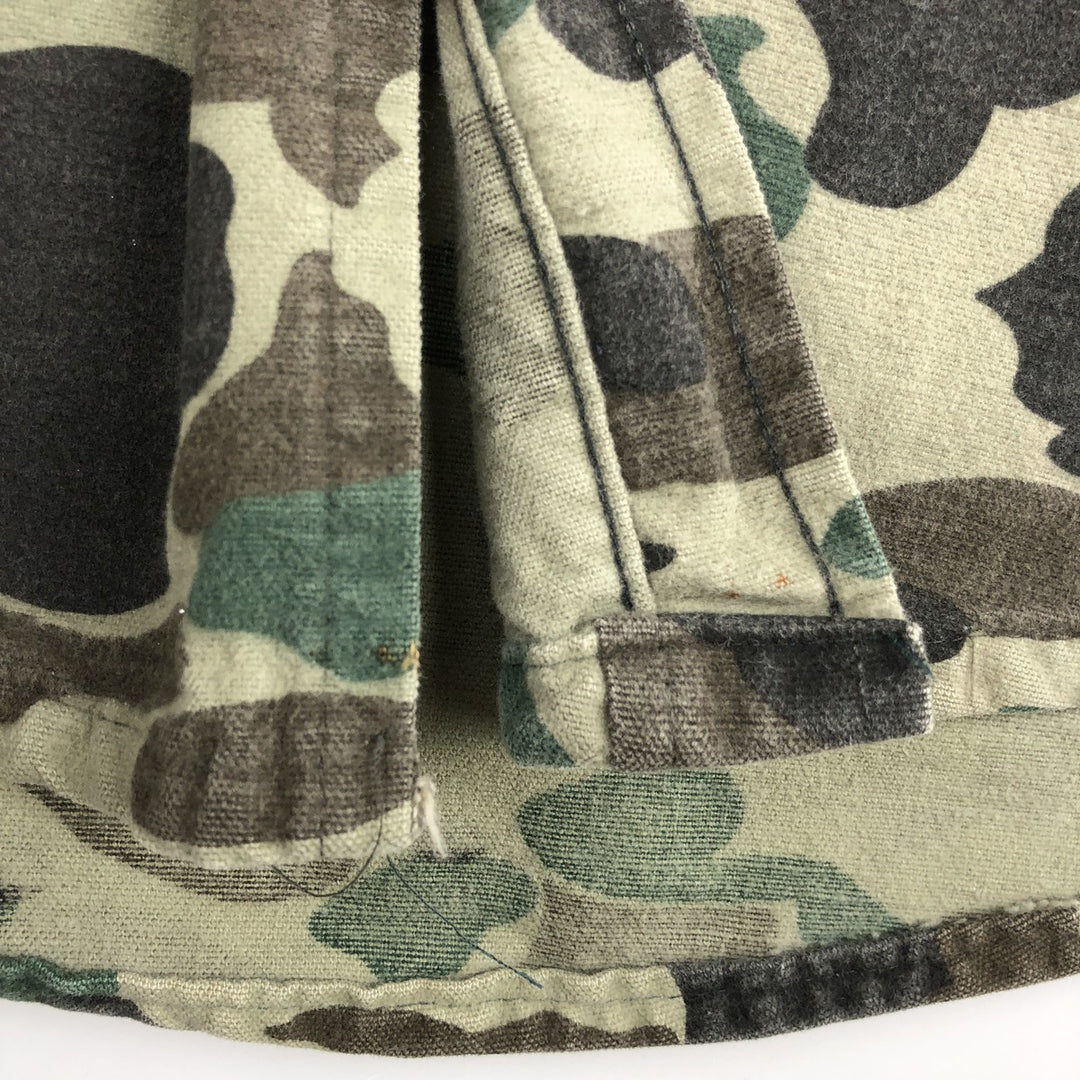 70s-era Frostproof Duck Hunter Camo Long-Sleeve Printed Flannel Shirt, Made in USA, Men's Size M (approx.), Vintage cotton Khaki type Vintage Second Hand