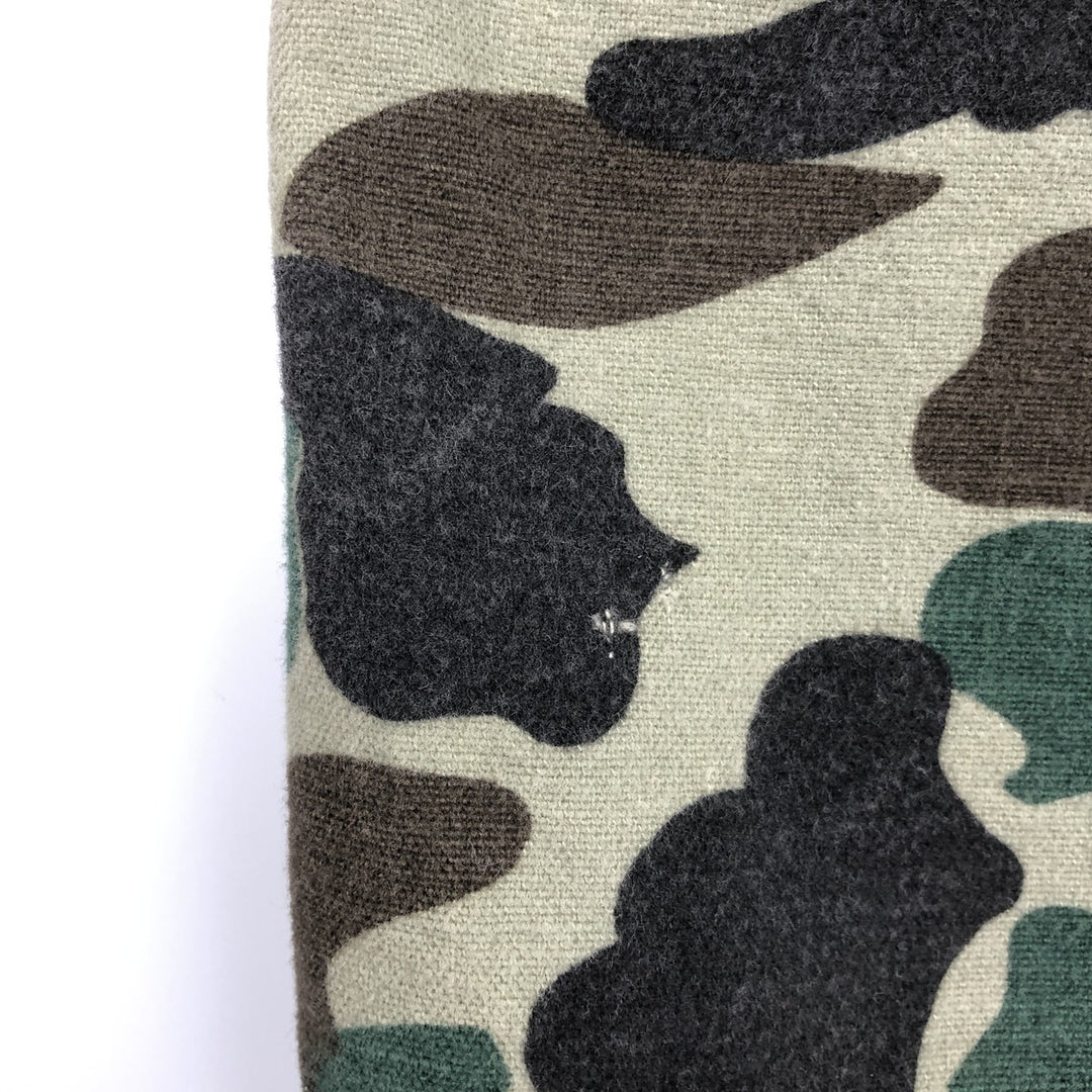 70s-era Frostproof Duck Hunter Camo Long-Sleeve Printed Flannel Shirt, Made in USA, Men's Size M (approx.), Vintage cotton Khaki type Vintage Second Hand