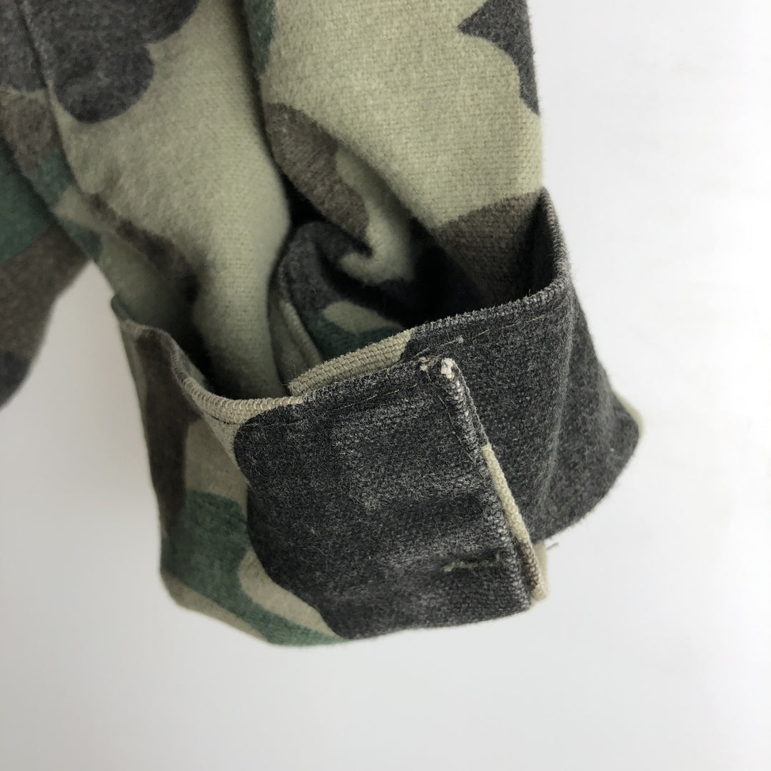 70s-era Frostproof Duck Hunter Camo Long-Sleeve Printed Flannel Shirt, Made in USA, Men's Size M (approx.), Vintage cotton Khaki type Vintage Second Hand