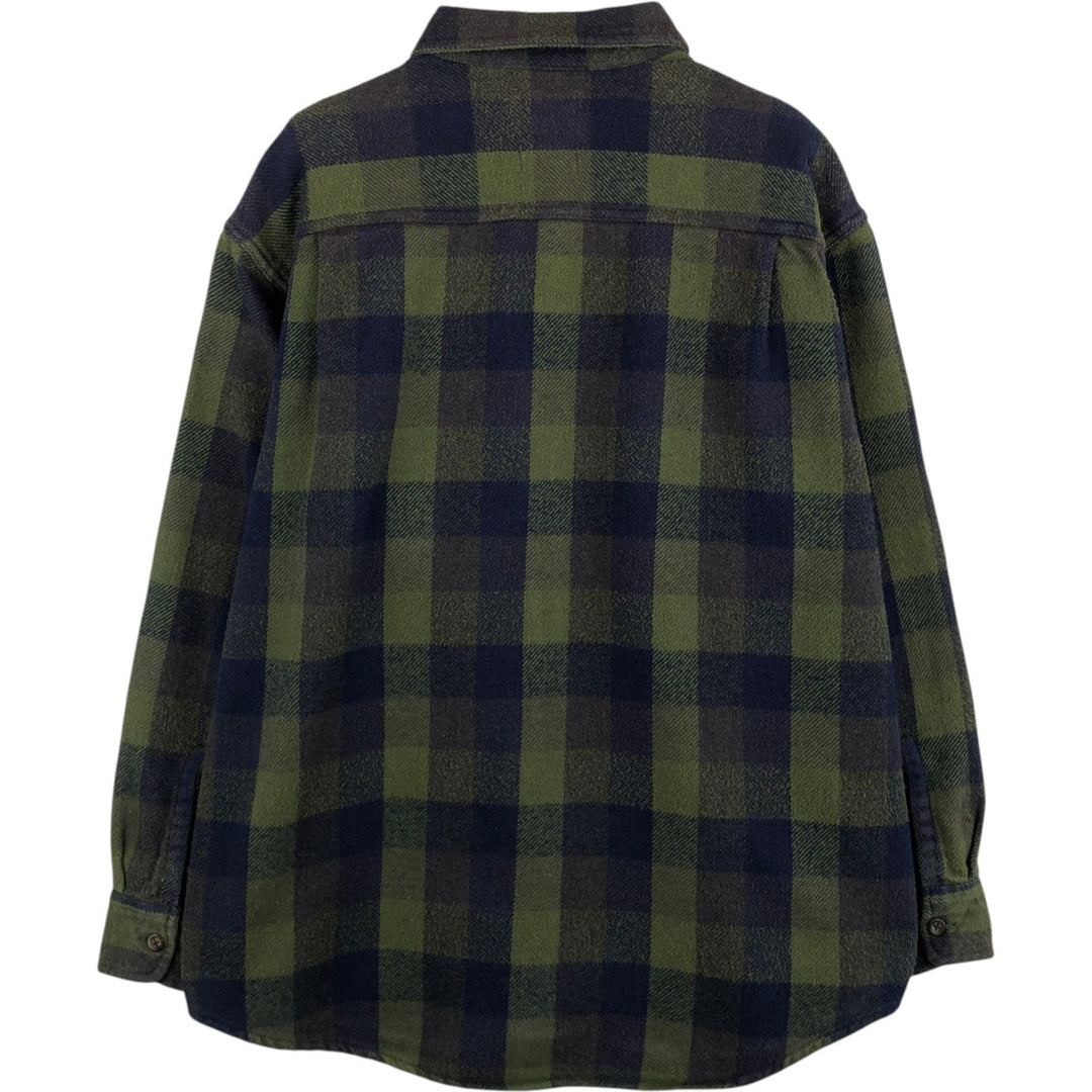 90s-00'S Vintage St. John's Bay Long Sleeve Flannel Check Shirt, Men's Size L cotton blue type Vintage Second Hand