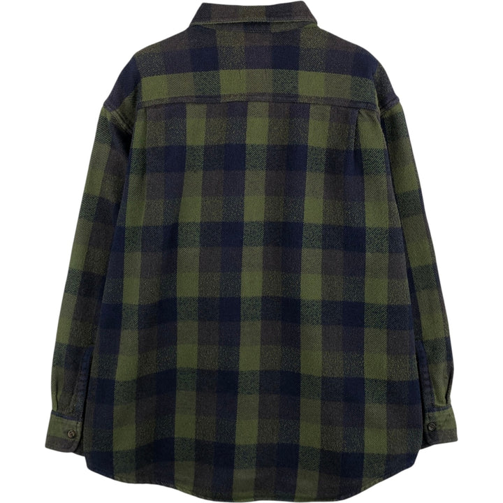 90s-00'S Vintage St. John's Bay Long Sleeve Flannel Check Shirt, Men's Size L cotton blue type Vintage Second Hand