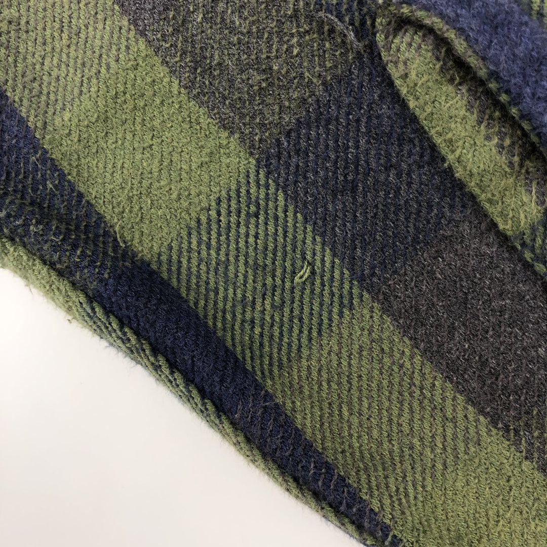 90s-00'S Vintage St. John's Bay Long Sleeve Flannel Check Shirt, Men's Size L cotton blue type Vintage Second Hand