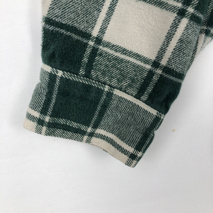 2000'S Eddie Bauer Long-Sleeve Heavy Flannel Check Shirt, Men's Size XL (approx.) cotton Green type dark green Vintage Second Hand