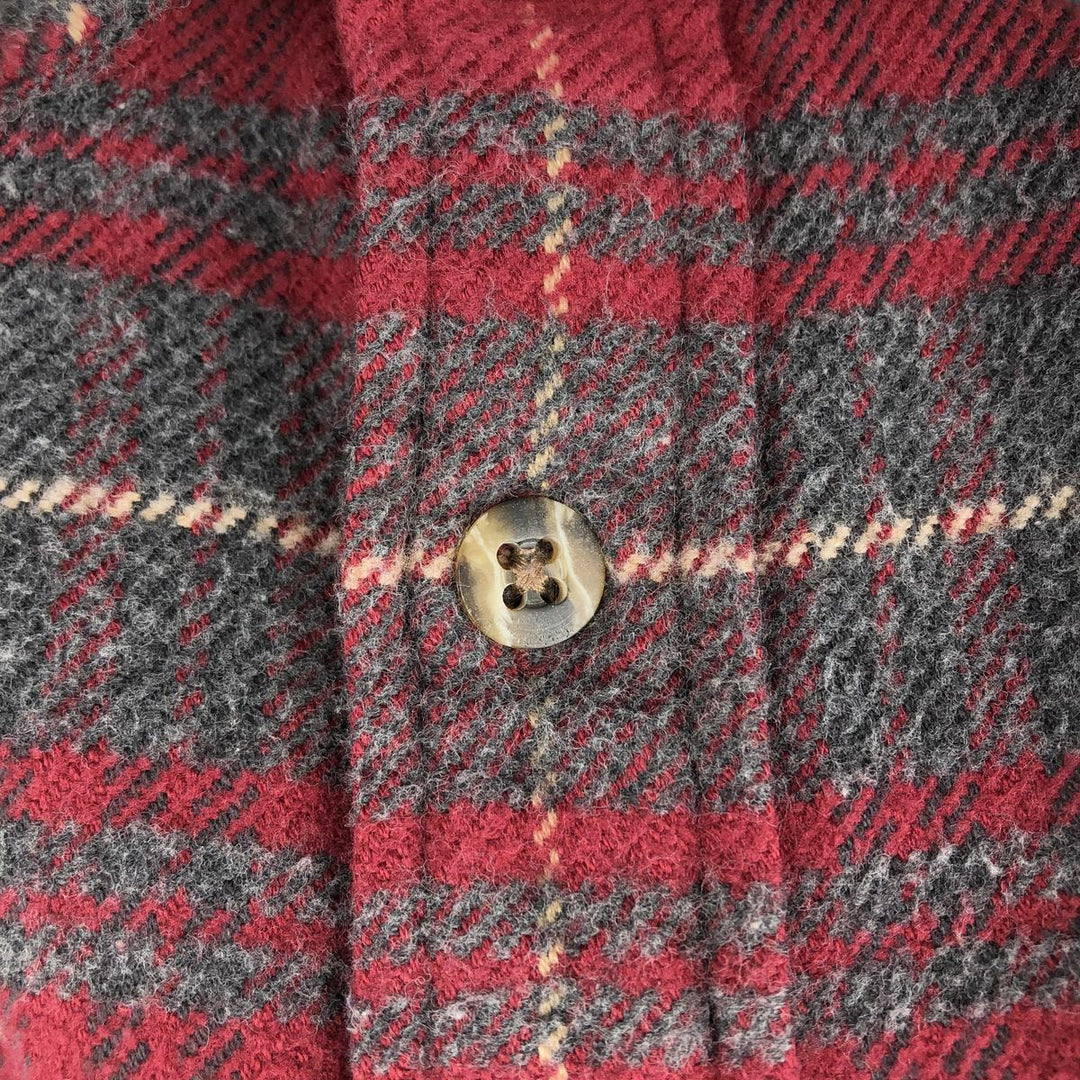 90s~00'S St. John's Bay BRAWNY Long Sleeve Flannel Check Shirt Men's XL Vintage cotton red type Vintage Second Hand