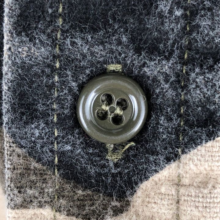 80'S BLACK DUCK Duck Hunter Camo Long-Sleeve Printed Flannel Shirt, Made in USA, Men's XL Equivalent, Vintage cotton Beige type Vintage Second Hand