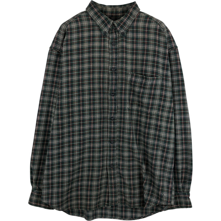 90'S GAP (Old GAP) Long-Sleeve Button-Down Light Flannel Check Shirt, Men's Size L (Equivalent), Vintage cotton red type Vintage Second Hand