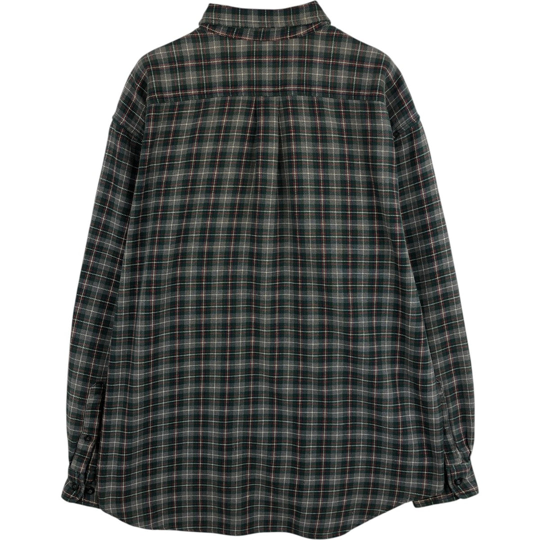 90'S GAP (Old GAP) Long-Sleeve Button-Down Light Flannel Check Shirt, Men's Size L (Equivalent), Vintage cotton red type Vintage Second Hand