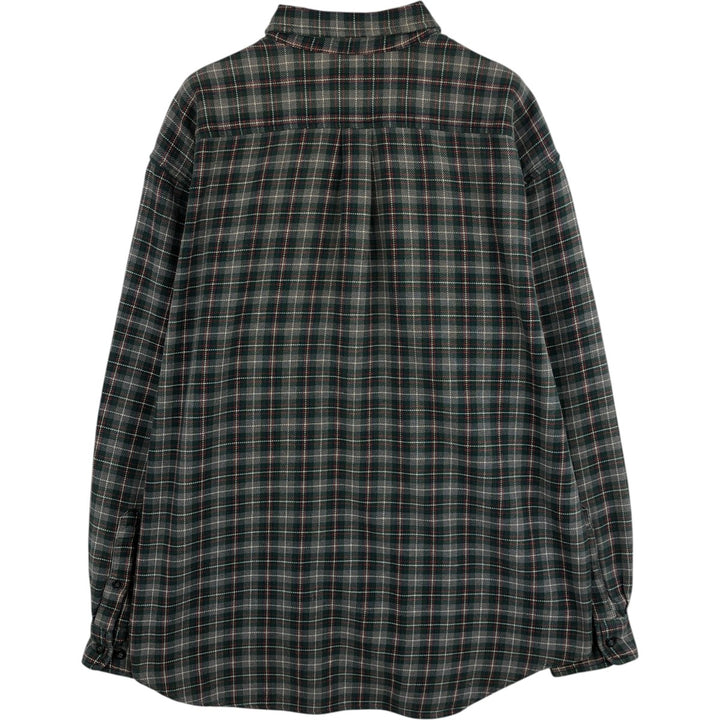 90'S GAP (Old GAP) Long-Sleeve Button-Down Light Flannel Check Shirt, Men's Size L (Equivalent), Vintage cotton red type Vintage Second Hand