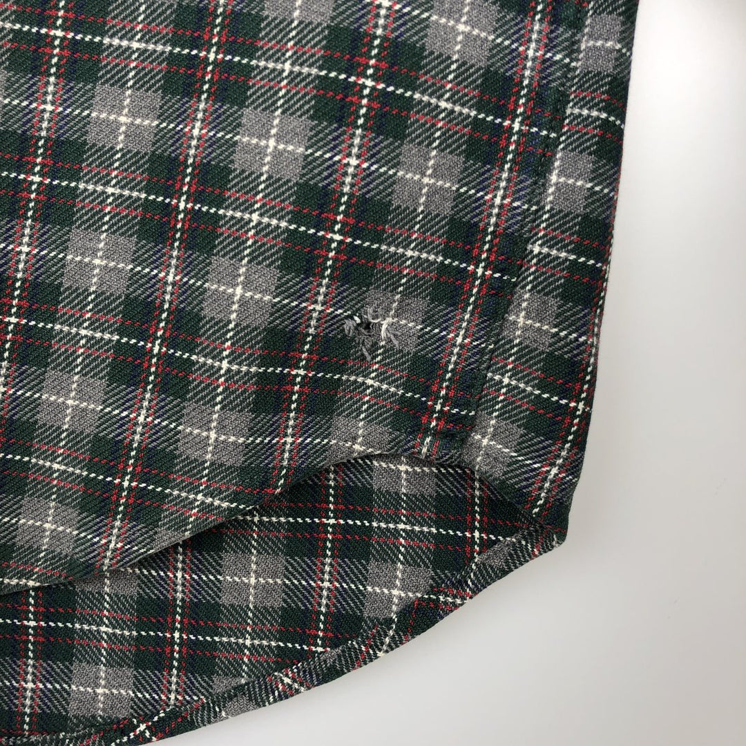 90'S GAP (Old GAP) Long-Sleeve Button-Down Light Flannel Check Shirt, Men's Size L (Equivalent), Vintage cotton red type Vintage Second Hand