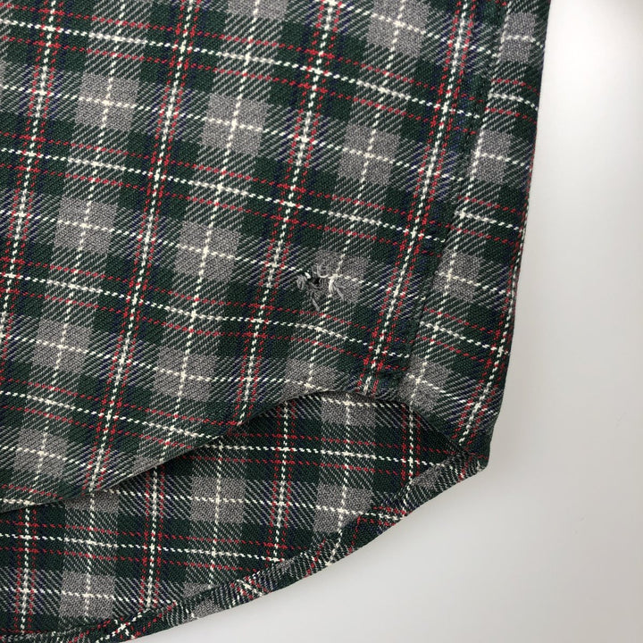 90'S GAP (Old GAP) Long-Sleeve Button-Down Light Flannel Check Shirt, Men's Size L (Equivalent), Vintage cotton red type Vintage Second Hand