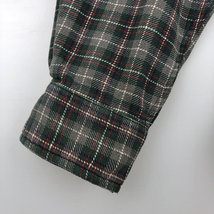 90'S GAP (Old GAP) Long-Sleeve Button-Down Light Flannel Check Shirt, Men's Size L (Equivalent), Vintage cotton red type Vintage Second Hand