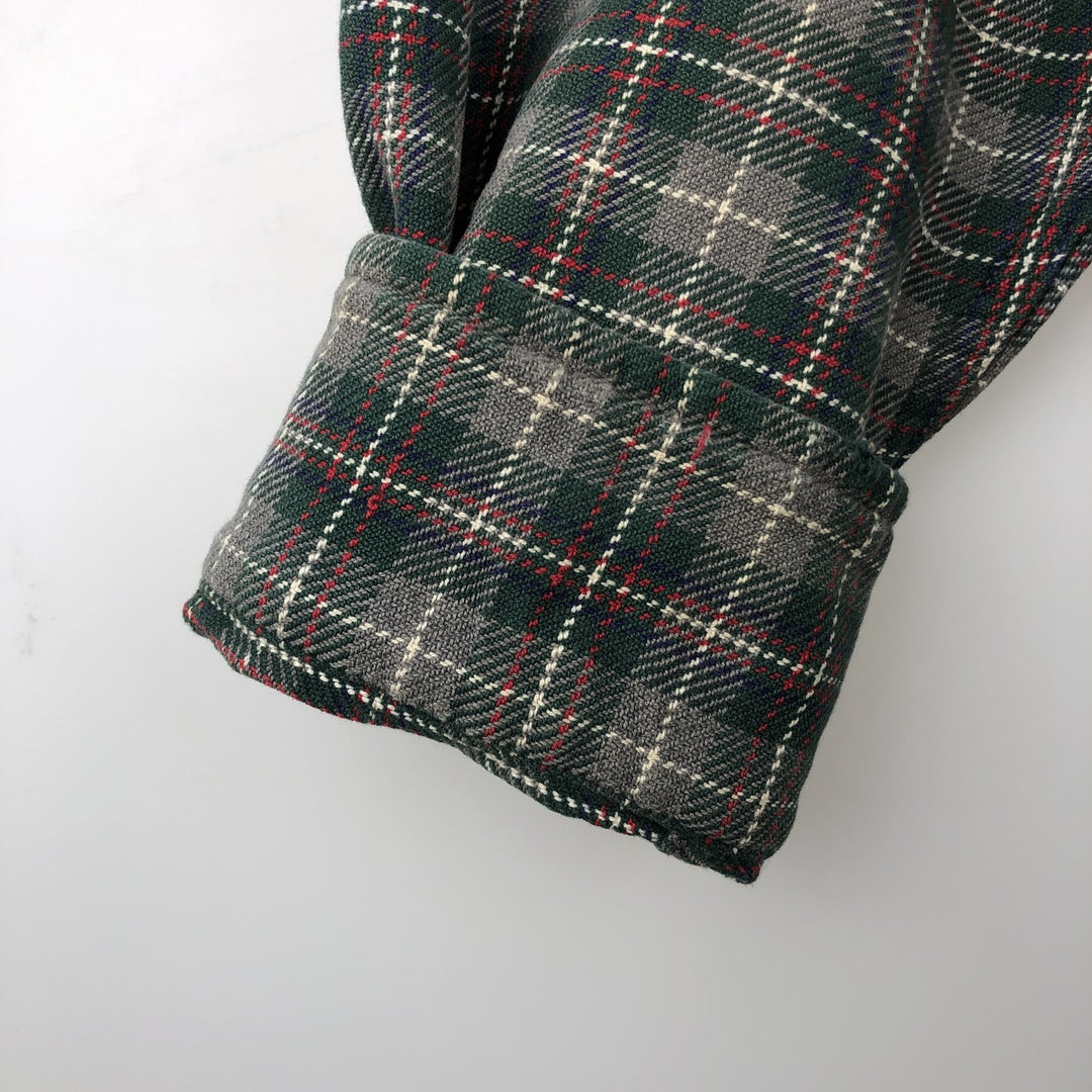 90'S GAP (Old GAP) Long-Sleeve Button-Down Light Flannel Check Shirt, Men's Size L (Equivalent), Vintage cotton red type Vintage Second Hand